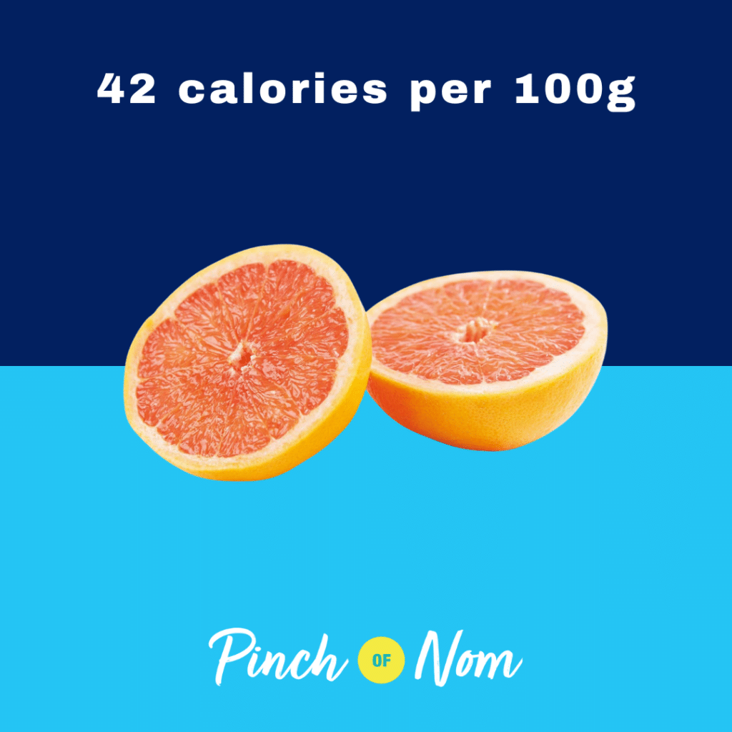 Grapefruit from Aldi's Super 6 selection, featured in Pinch of Nom's Weekly Pinch of Shopping with calories above (42 calories per 100g).