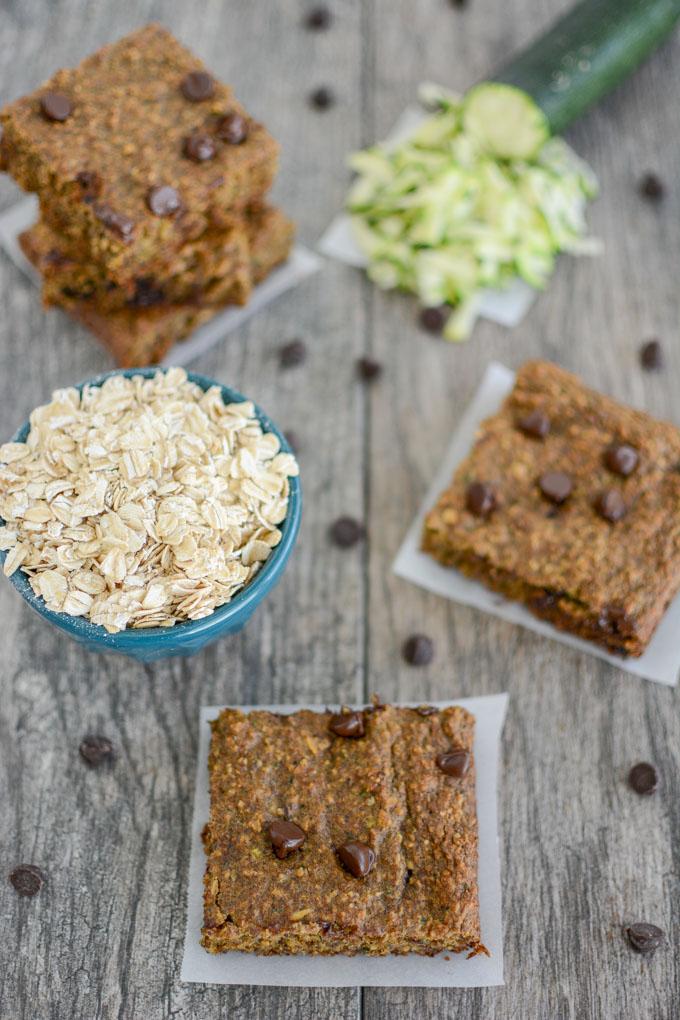 Zucchini Oatmeal Chocolate Chip Bars 28 High fiber Zucchini Oat Bars